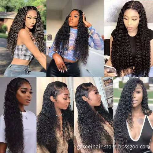 Wholesale 4X4 13X4 Deep Wave Lace Front Wig Cheap Vietnamese Curly Human Hair Pre Plucked Transparent Lace Human Hair Wig